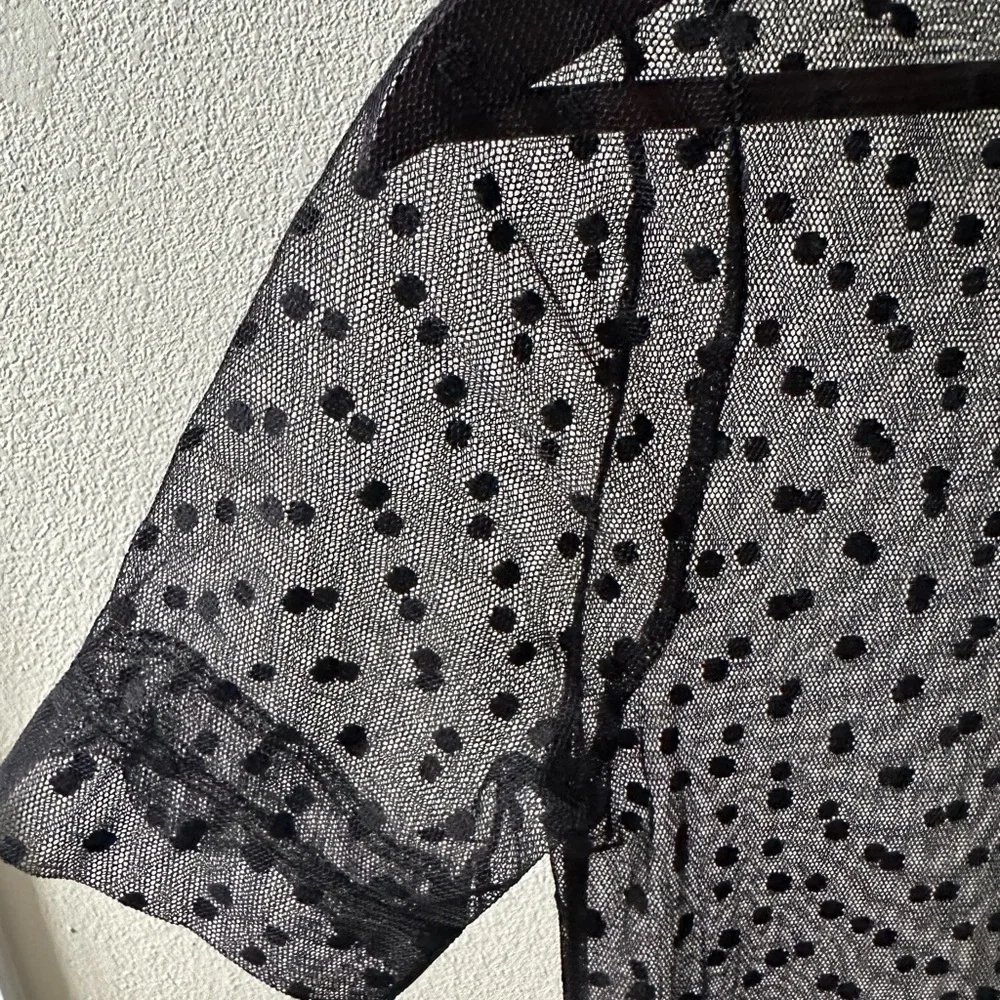 Women’s Sheer Mesh Dress with Polka Dots - Picture 9 of 9